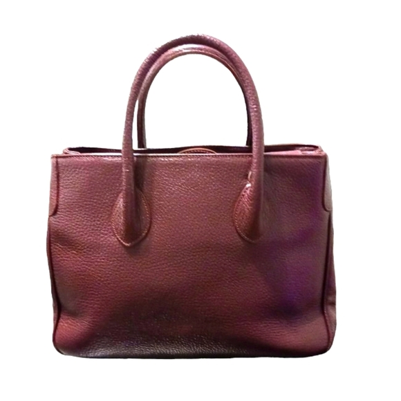 Maxima Milano Burgundy Italian Leather Hand Bag Satchel - Picture 1 of 10